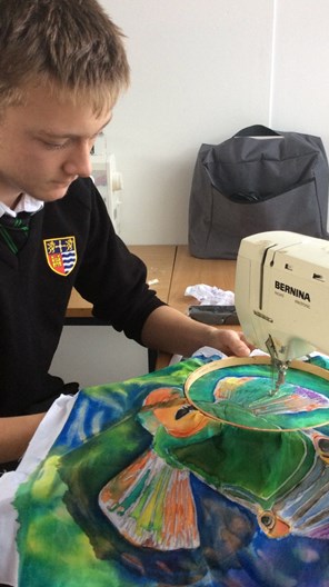Year 11 artists try their hand at embroidery 