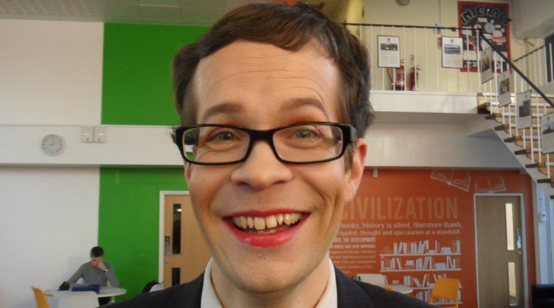 Male staff wear make-up in aid of CALM charity